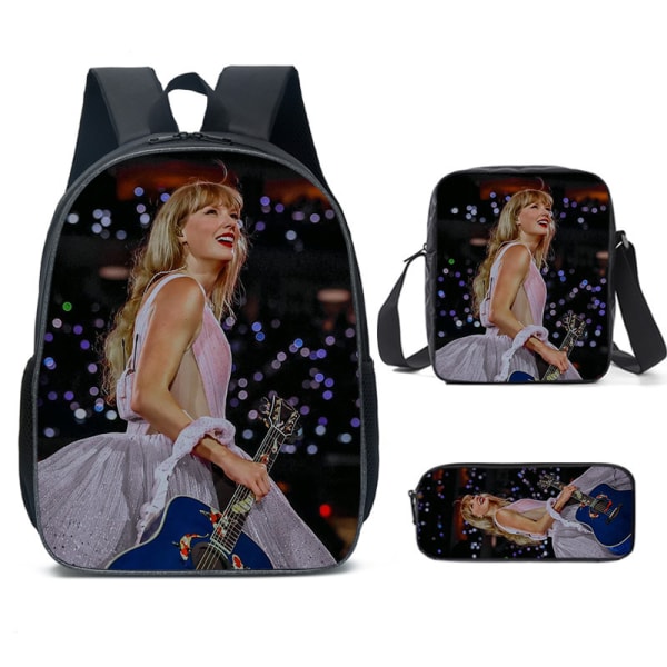 3-delt sæt Taylor Swift fan skoletaske med stor kapacitet studerende rygsæk style 8