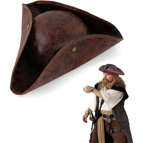 Pirathat til voksne, Halloweenhatte til voksne i kolonistil, Tricorn Hat, Velegnet til Cherry - FF