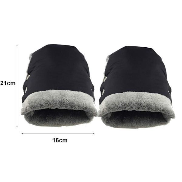 Barnevogns Muffe Handsker, Varme Vinter Barnevogns Handsker, Sort 150