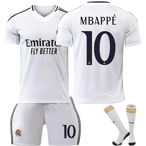 2425 Real Madrid Fodboldtrøje Nr. 7 Vinicius 5 Bellingham Nr. 9 Mbappe og andre fodboldtrøjesæt til voksne og børn No.10 MBAPPÉ 26