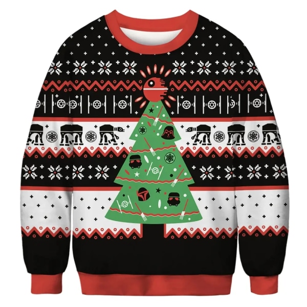 Juleprint Hoodie til Kvinder Efterår Vinter O-Hals Løst Dame Sweatshirt Harajuku Casual Langærmet Kvinde Daglig Trøje style 10 M