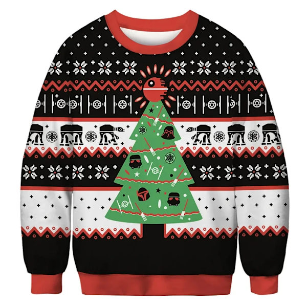 Juleprint Hoodie til Kvinder Efterår Vinter O-Hals Løst Dame Sweatshirt Harajuku Casual Langærmet Kvinde Daglig Trøje style 4 4XL