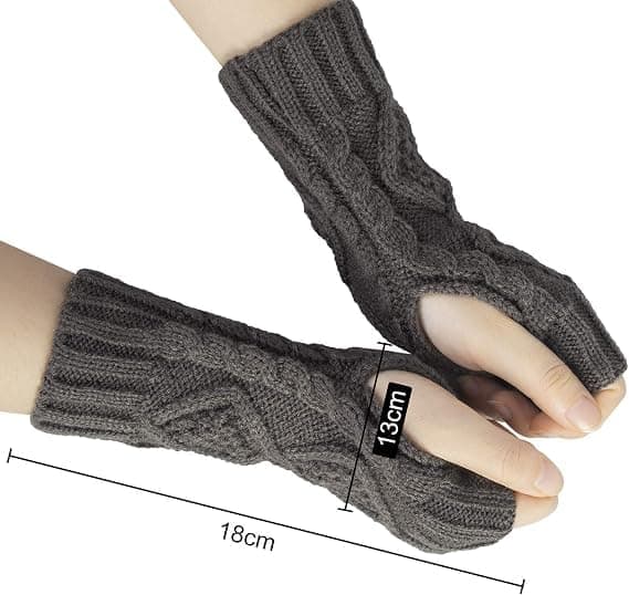 Mode fingerløse handsker til kvinder Vintervarme armhandsker Håndledsbeskyttelse Varme strikkede handsker Halvfingerhandsker til kvinder piger