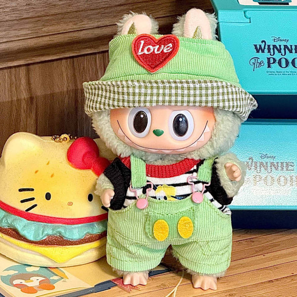 Labubu partykläder för första och andra generationens blind boxes gjorda av canvas (exklusive dockor) Green Qi