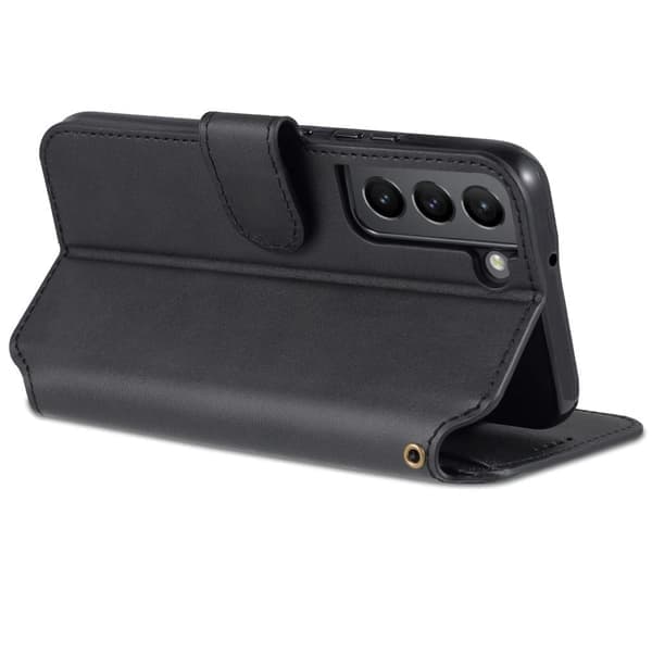 SKALO Samsung S22+ AZNS Premium Cut Pung etui - Sort Sort Sort