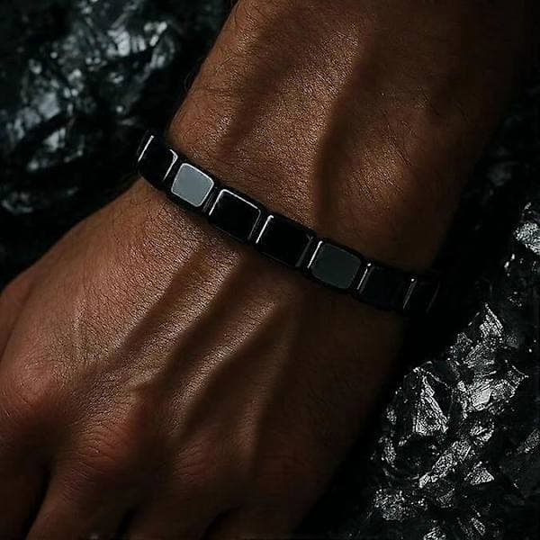 Hæmatit Armbånd til Mænd, Stilfuldt Stenarmbånd, Komfortabel Pasform