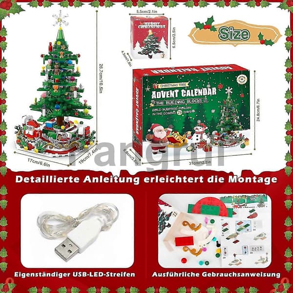 Til 701 Dele Julekalender 2025 24i1 Mini Byggeklodser Legetøj Med Led Lys Bygger C 1Pc