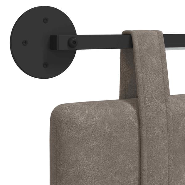 Riippuva sängynpääty LED-lampulla Harmaa Antiikki PU