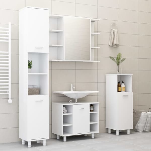 VidaXL baderomsskap hvit 30x30x95 cm konstruert tre