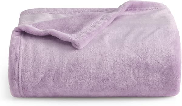 Flonel Koral Fleece Tæppe Sofatæppe - Alsidigt Fluffy Blødt Tæppe til Seng og Sofa Twin/dobbelt, Lilla, 150x200cm