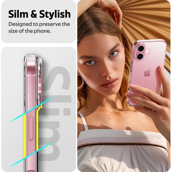 Iphone 16 läpinäkyvä ohut läpinäkyvä silikonigeelikuori