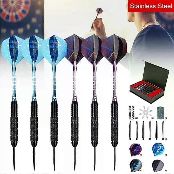 6-pak 24g Dartpil Steeldart Professionelt Ståldartsæt Rustfrit Stål 16 cm