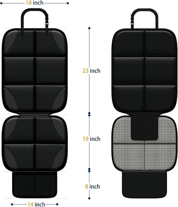 2-pakning beskyttelsesmatter for barneseter, ISOFIX-kompatibel base for barneseter, med anti-skli-funksjon, bilsetebeskyttelse