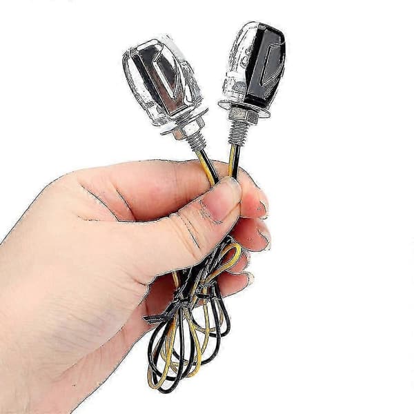 2 stk. 12v Mini 6 Led Motorcykel Blinklys Blinklys Pære Sort