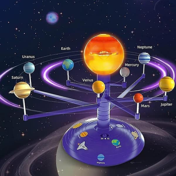 Solsystem til børn, Talende astronomi Solsystem Model Kit, Planetarium Projektor STEM Legetøj med 8 Planeter, Rumlegetøj til 3 4 5+