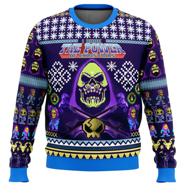 2024 Nya fashionabla höst- och vinterkläder för män och kvinnor HEYYEYA HE-MAN Ugly Christmas Sweatshirt Gåva Jultomten Pullover style 2 M