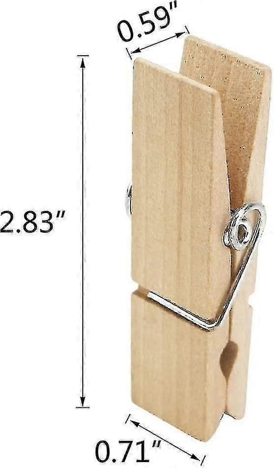 40 stk. store klesklyper i tre, 7,2 cm lange og 1,8 cm brede, solide og robuste klesklyper