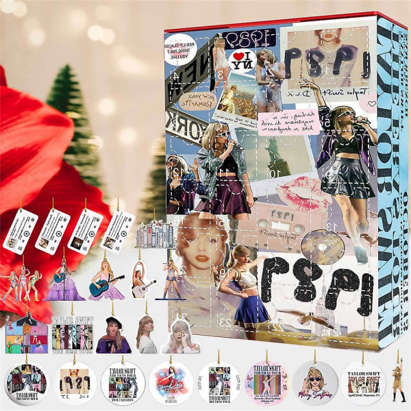 2023 Taylor Swift Fans Julekalender med 24 Dages Nedtælling til Jul - Vedhængs Blind Box Julegave style 4