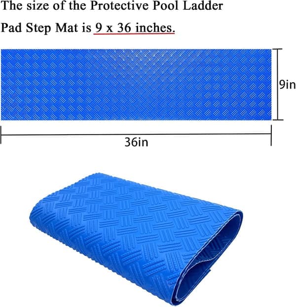 Poolstege Matta Skyddande Poolstege Matta med Halkfri Textur Blå Medium 91 X 23 Cm