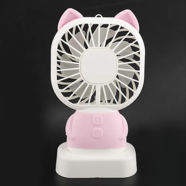1 stk Mini Håndholdt Skrivebordsvifte Aromaterapi Nattlampe USB Bærbare Kontorvifter (Rosa)