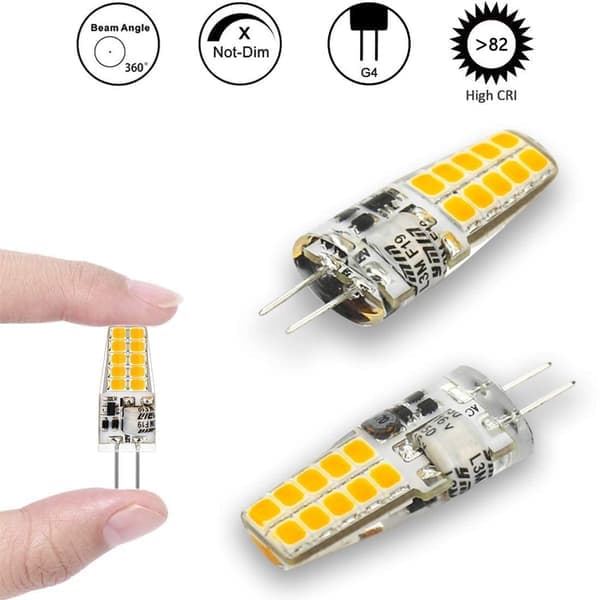 G4 LED 5W 12V AC/DC-lampor, motsvarande 50W halogenlampa, varmvit 3000K, ej dimbar, 5-pack