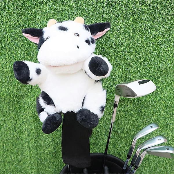 Golfkølleovertræk - Blødt træ-ko-mønsterdesign, Putterovertræk, Driver kompatibel med standard golfkøller