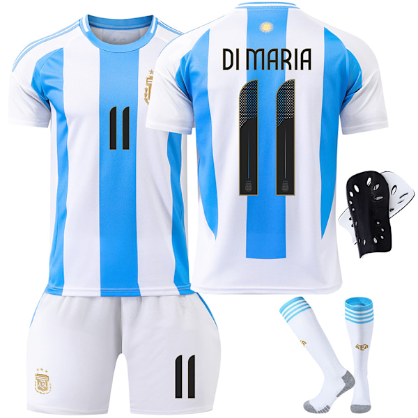 2024 Copa America Argentiinan jalkapallomaajoukkueen nro 11 Di Marian pelipaita lasten mustat housut Number 11 Di Maria 2XL