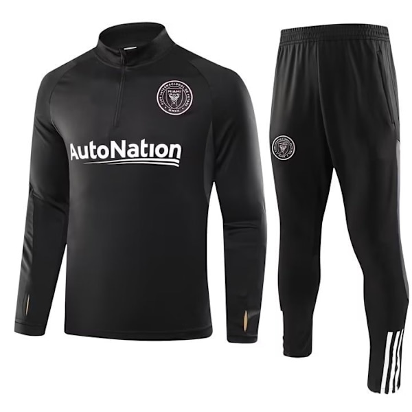 2425 Ny høst/vinter Miami Soccer treningsklær langarmet trøyesett Black 2XL