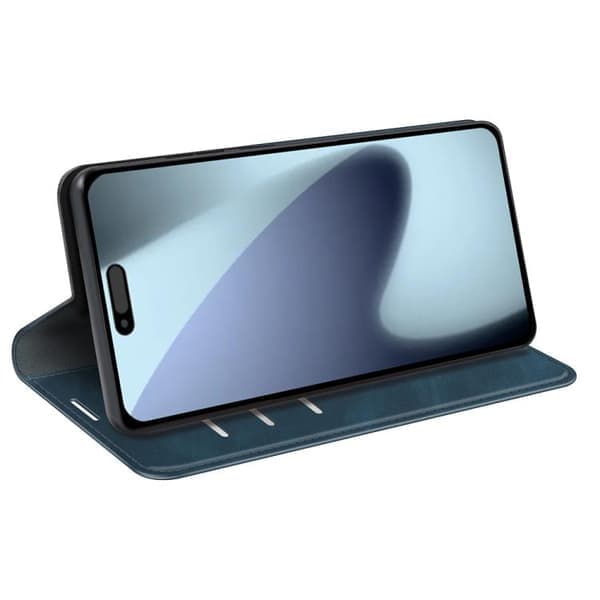 iPhone 17 Skal läderfodral med retro-skinn och magnetisk sugfunktion Mörkblå Mörkblå