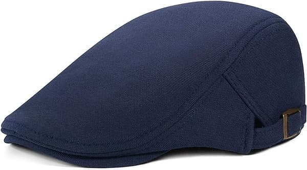 Blå justerbar platt topp vintage basker konst ledig hatt