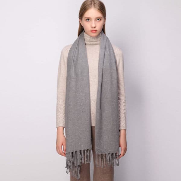 Pashmina-sjal og -skjerf for kvinner, bryllupssjal, vintergrå Gray