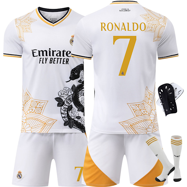 2526 Nya Real Madrid Vit Orm Specialutgåva Fotbollströja Nr 7 Cristiano Ronaldo och andra stjärnors vuxen- & barnset, spräng arenan! NO.7 RONALDO m