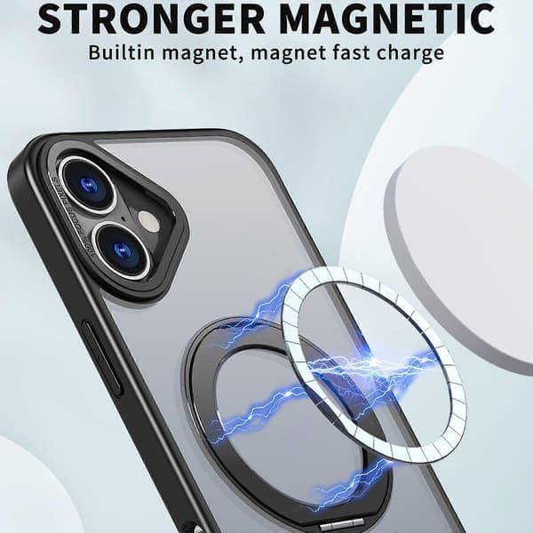 For iPhone 16 Skala TPU+Akryl Støtte Magnetisk Telefondeksel A