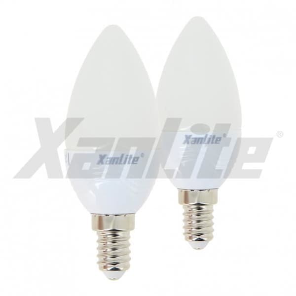 LED-lampa Flamma - XANLITE - E14 - 470 Lm - 6 W - Neutralvit - Förpackning med 2 VIT