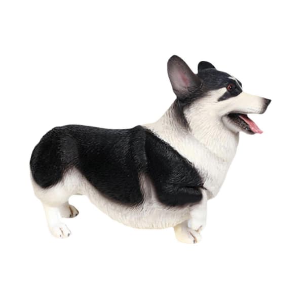 Hundefigurleke, Corgi Dyrefigur, Pedagogisk Bursdagsgave til Barn, Svart black