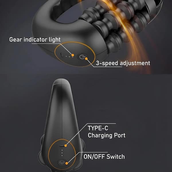 Sculpt Roller, Trådløs Smart 6-Stangs Bionisk Elektrisk Massagerulle, 3-Hastigheds Vibrerende til Præcis Muskelknude- og Ømhedslindring, til