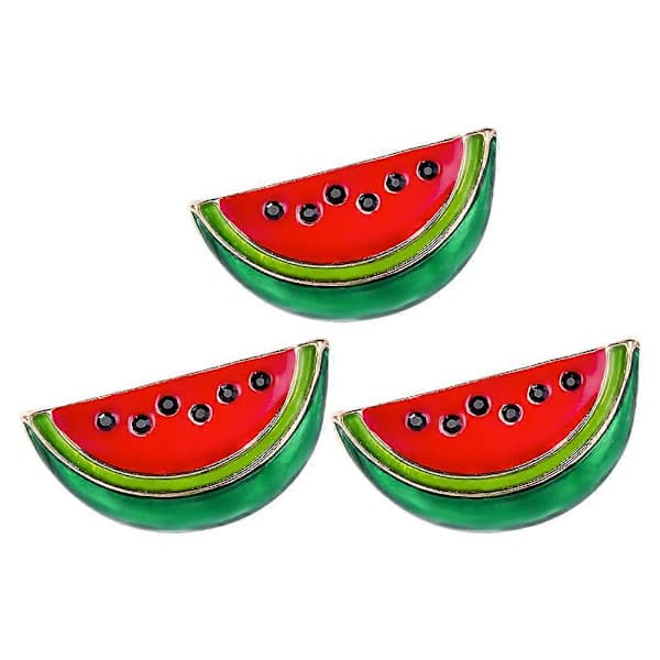 3 st Mini Vattenmelon Tecknad Broschnålar för Kvinnor, Slagstift & Kläder Dekorationsaccessoarer