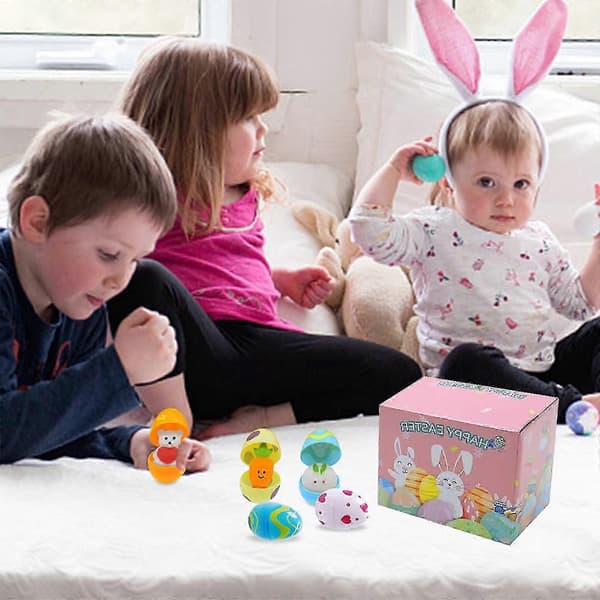 DIY Påskägg Plast Öppningsbart Ägg Överraskning Tumlare Blind Box Leksak för Barn