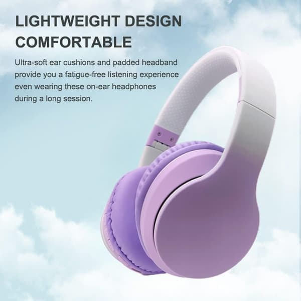 Bluetooth Over-Ear Hovedtelefoner, Trådløse Bluetooth Hovedtelefoner til Børn med Mikrofon, Sammenklappelige Trådløse/Kablede Stereo Headset, Børns til
