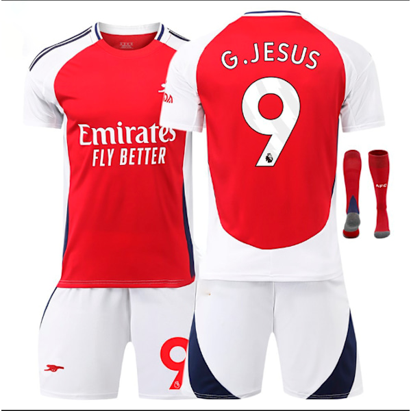 2425 Arsenal Hemmatröja No. 7 Saka, No. 8 Odegaard, No. 11 Martinelli och andra vuxen- och barnklädesset No.9G.JESUS L