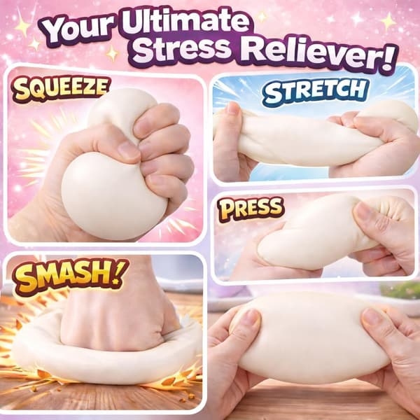 Dumpling Squishies Mysterieboks, 2 STK Bløde Dumpling Stressaflastende Sanselegetøj (Hvid & Lilla) White and purple