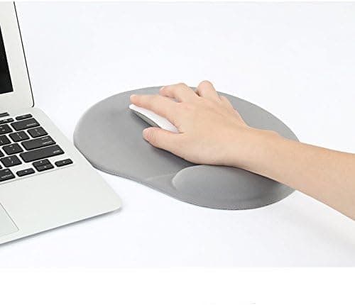 Musematte med gel, musematte med håndleddsstøtte - med komfortabel gel håndleddsstøtte - sklisikker gummibase, ergonomisk grå Gray
