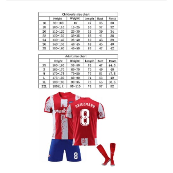 Atletico Madrid Griezmann #8 Jalkapallopaita Harjoitussetti 18