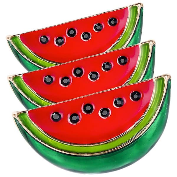 3 st Mini Vattenmelon Tecknad Broschnålar för Kvinnor, Slagstift & Kläder Dekorationsaccessoarer
