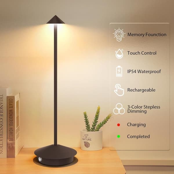 2-pakke Bordlampe / Skrivebordslampe - Trådløs LED-lampe Brun 2 stk
