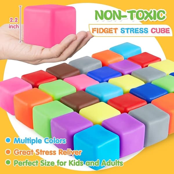 6 stk. 3 cm formbar squishy isterning dejkugle - blød meltekstur, langsom rebound stresslindring, mini fidget klemmelegetøj