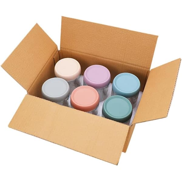 Uppgraderad Mason Glasburkar Set, 6-Pack 473ml, Stapelbara Lufttäta Lock, Perfekt för Overnight Oats, Sallader, Snacks, Yoghurt, Kaffe och Nötter
