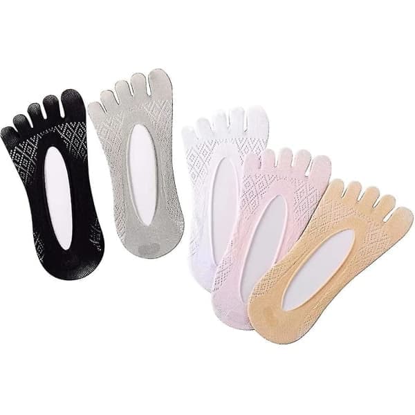 Træningsstrømper, 5 par femfingerstrømper til kvinder, atletisk