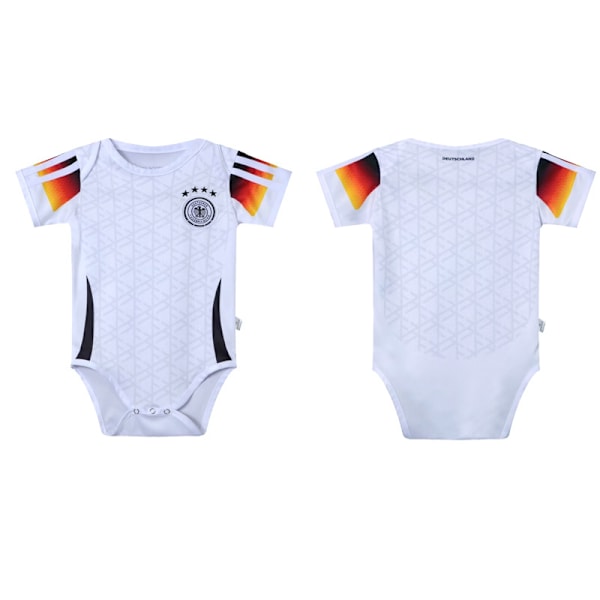 2425 Saksan Koti Jalkapallopaita Vauvan Ryömintävaatteet Miesten ja Naisten Puku White Size 9 (6-12 months)