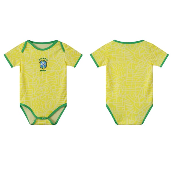 2425 Brasilien Hemma Fotbollströja Baby Krypkläder Herr- och Damkläder Yellow Size 12 (12-18 months)